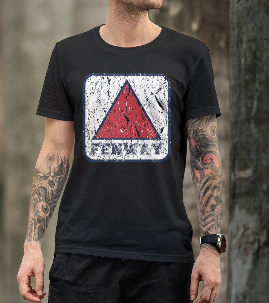Fan Of Fenway Boston Distressed Baseball Sign Triangle T-Shirt