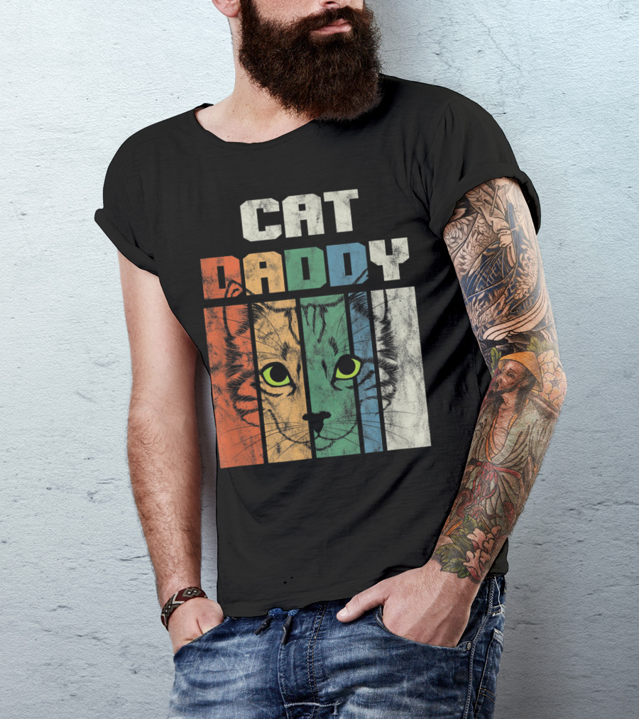 Retro Cat Daddy Cool Kitten Lover T-Shirt