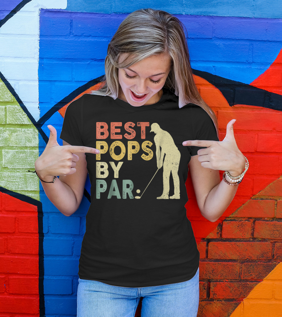 Best Pops By Par Golf Retro Vintage Golfer T-Shirt