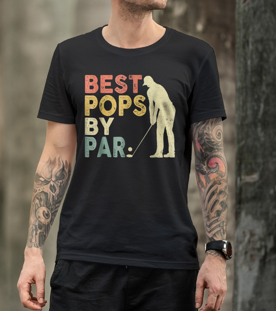 Best Pops By Par Golf Retro Vintage Golfer T-Shirt
