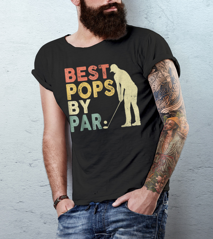 Best Pops By Par Golf Retro Vintage Golfer T-Shirt