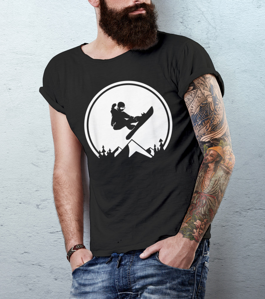 Snowboard Snowboarding Big Air Silhouette Mountain Jump T-Shirt