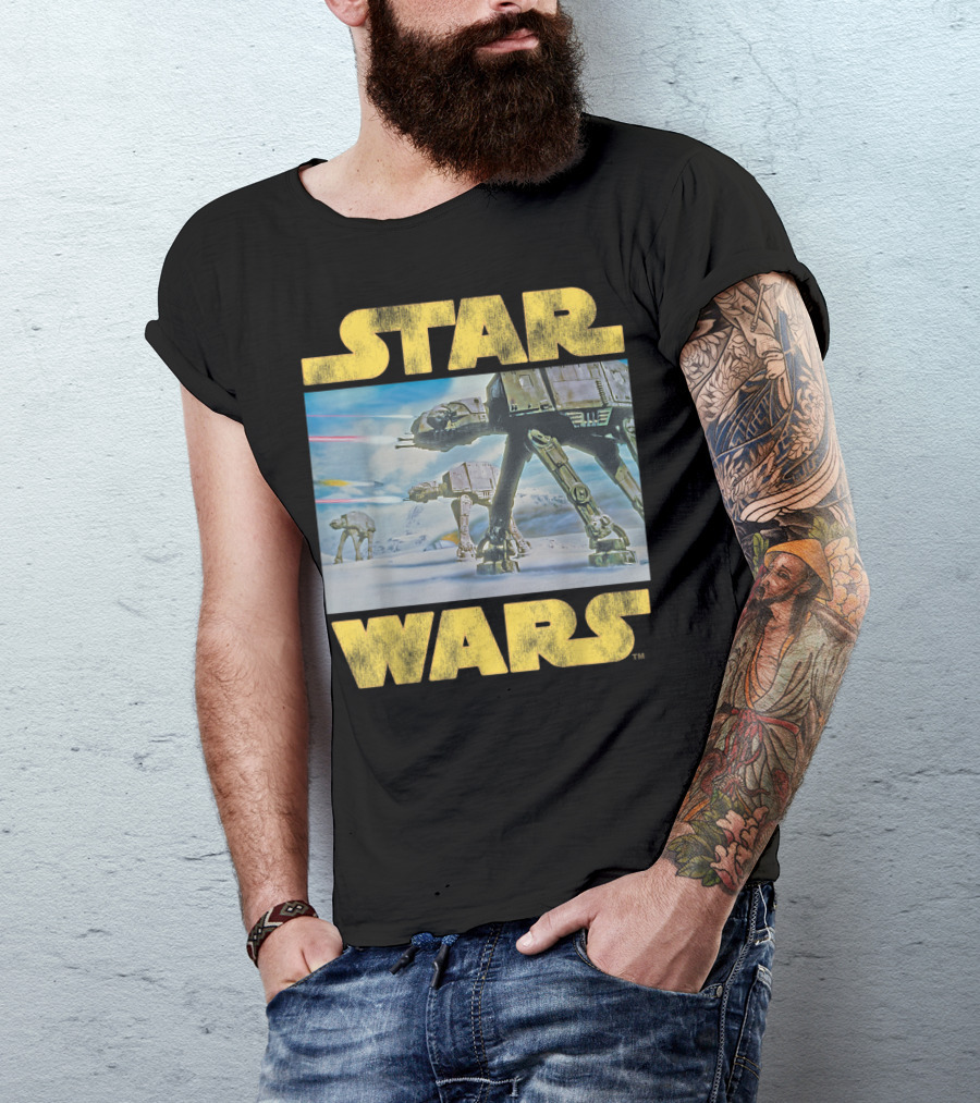 Star Wars Vintage Imperial AT-AT Battle Of Hoth Scene T-Shirt