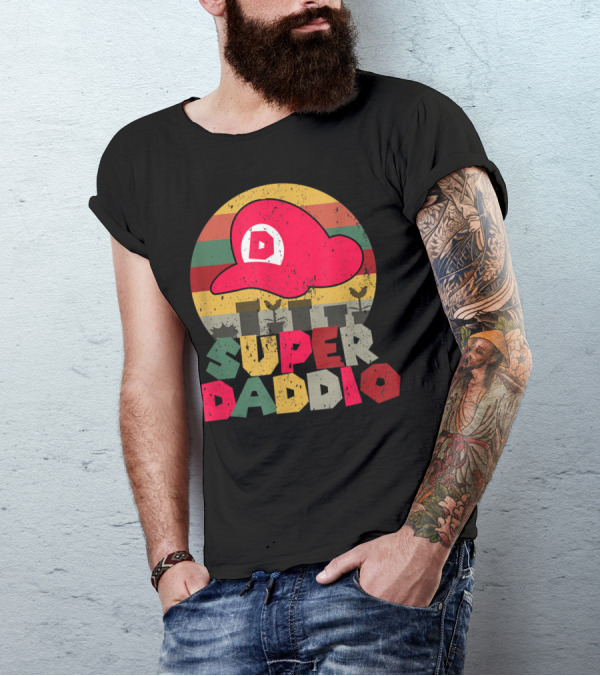 Super Daddio Retro Gamer Dad Hat T-Shirt