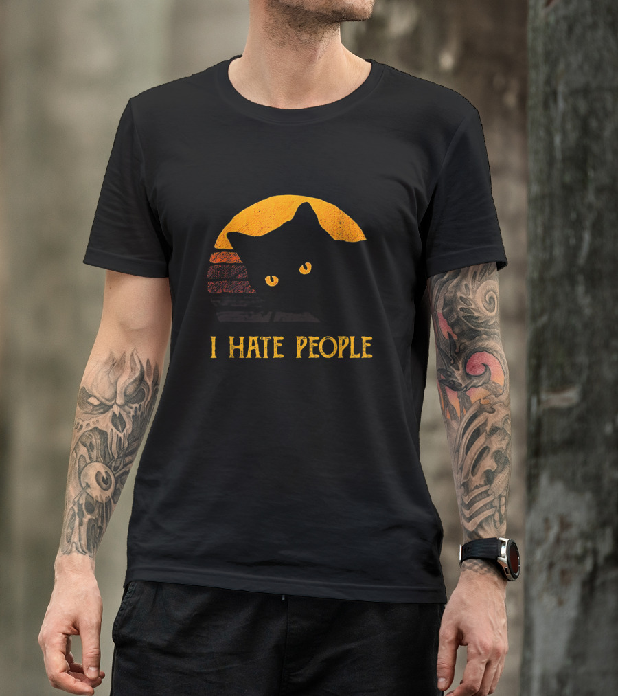 Vintage I Hate People Cat T-Shirt