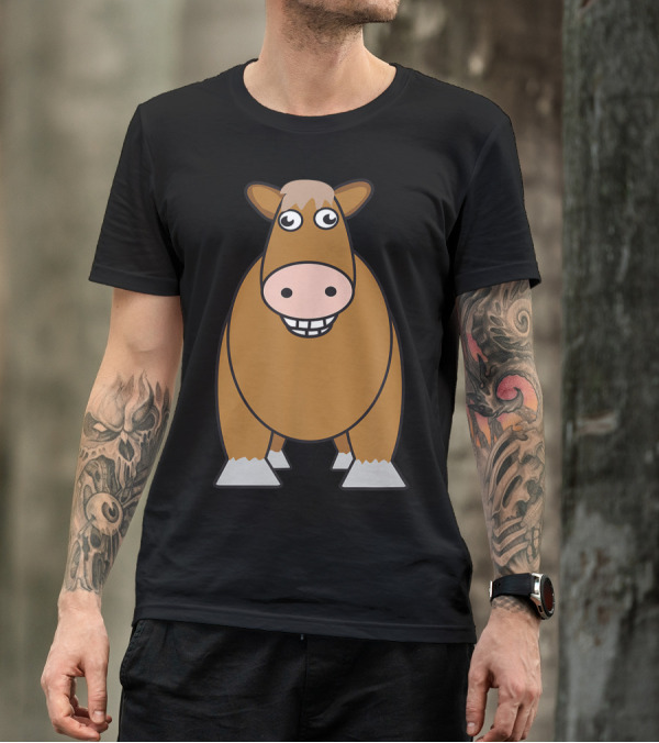 Goofy Cartoon Horse With Big Eyes And Smile T-Shirt