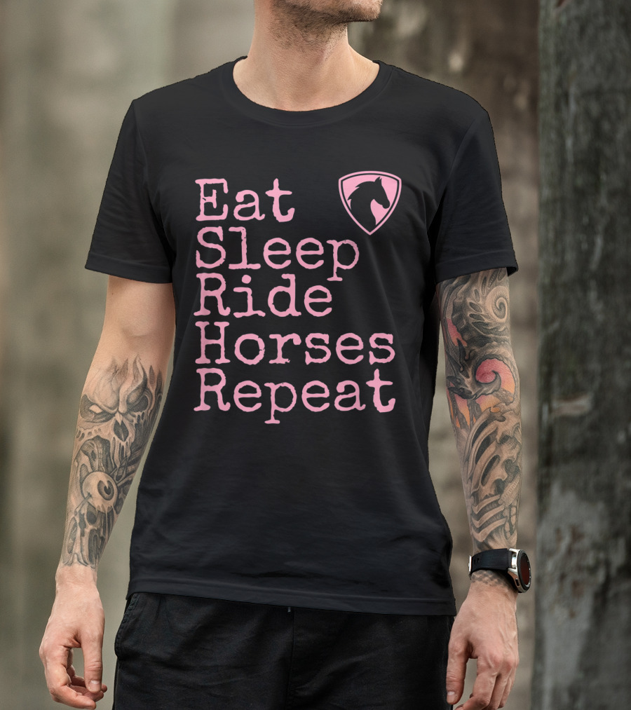 Eat Sleep Ride Horses Repeat Funny Horse Lover T-Shirt