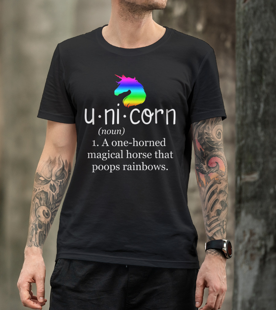 Unicorn Definition One-Horned Magical Horse Poops Rainbows T-Shirt