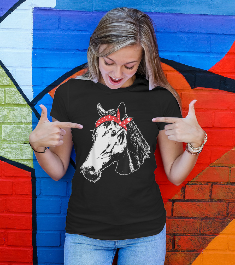 Funny Horse Red Bandana I Love Horse T-Shirt