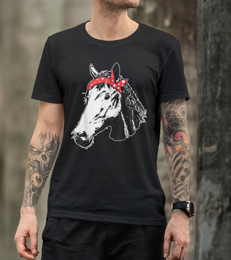 Funny Horse Red Bandana I Love Horse T-Shirt