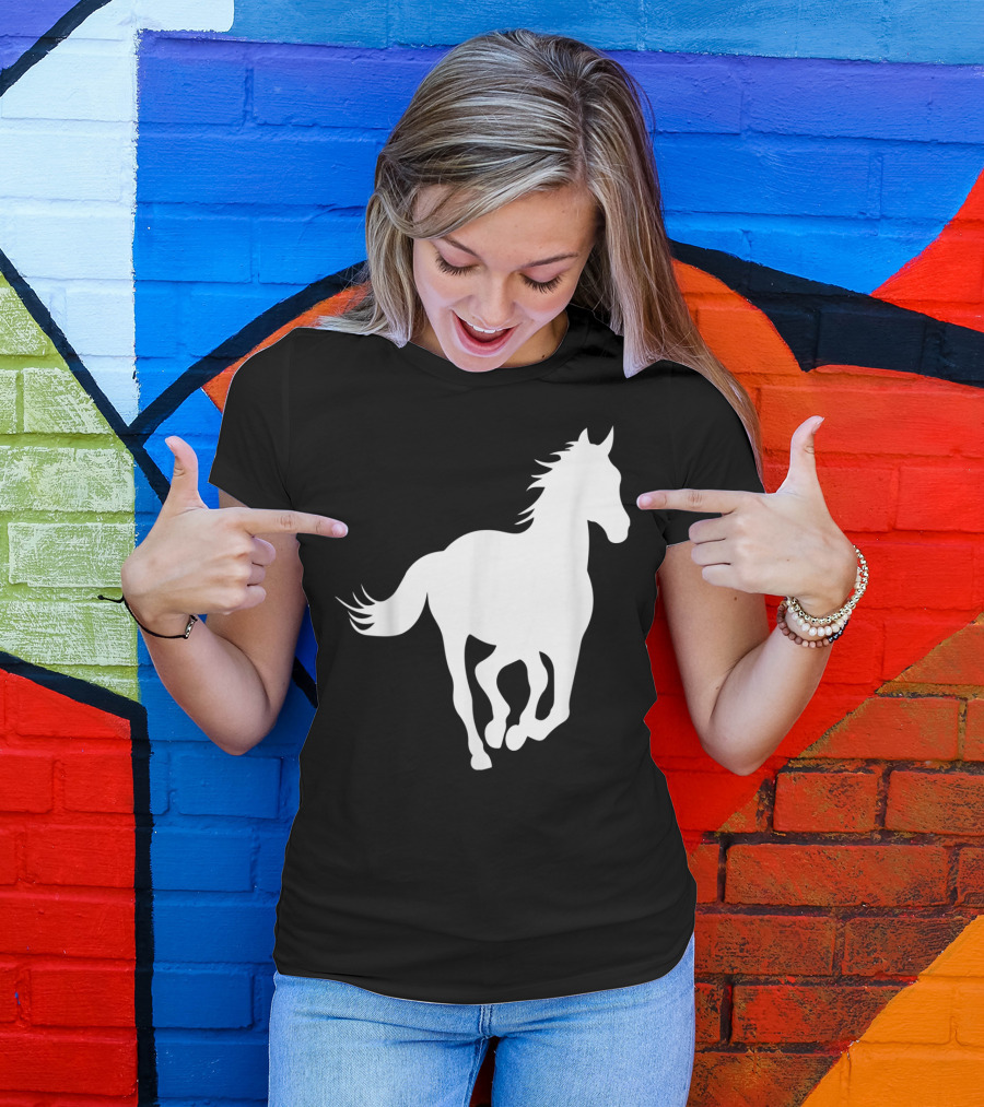 Galloping Horse Silhouette For Horse Owners And Riders T-Shirt
