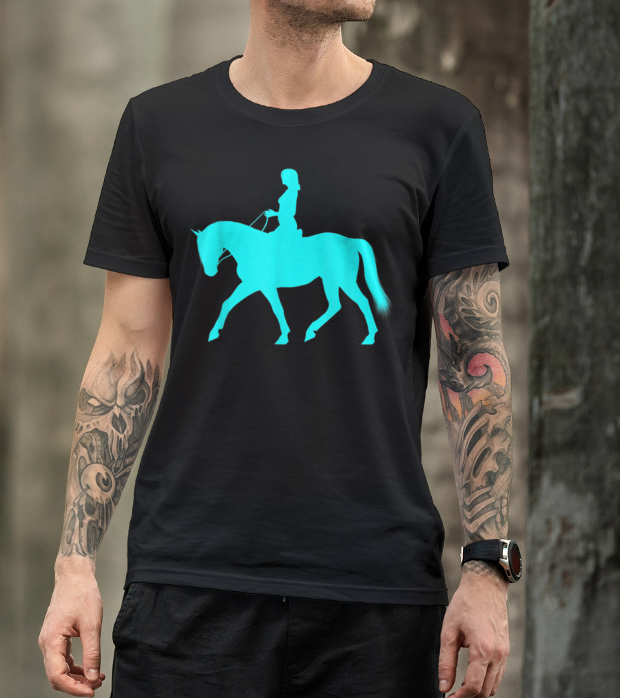 Girl Riding Horse Light Blue T-Shirt