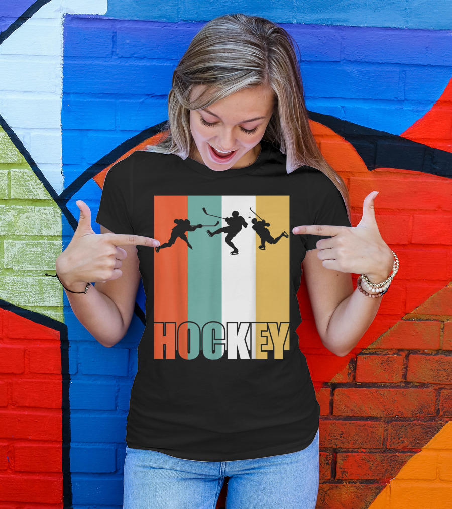 Vintage Ice Hockey Silhouette Classic Fan T-Shirt