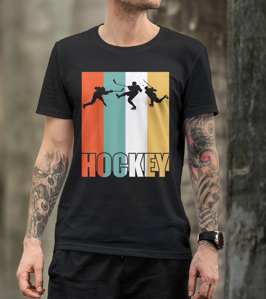 Vintage Ice Hockey Silhouette Classic Fan T-Shirt
