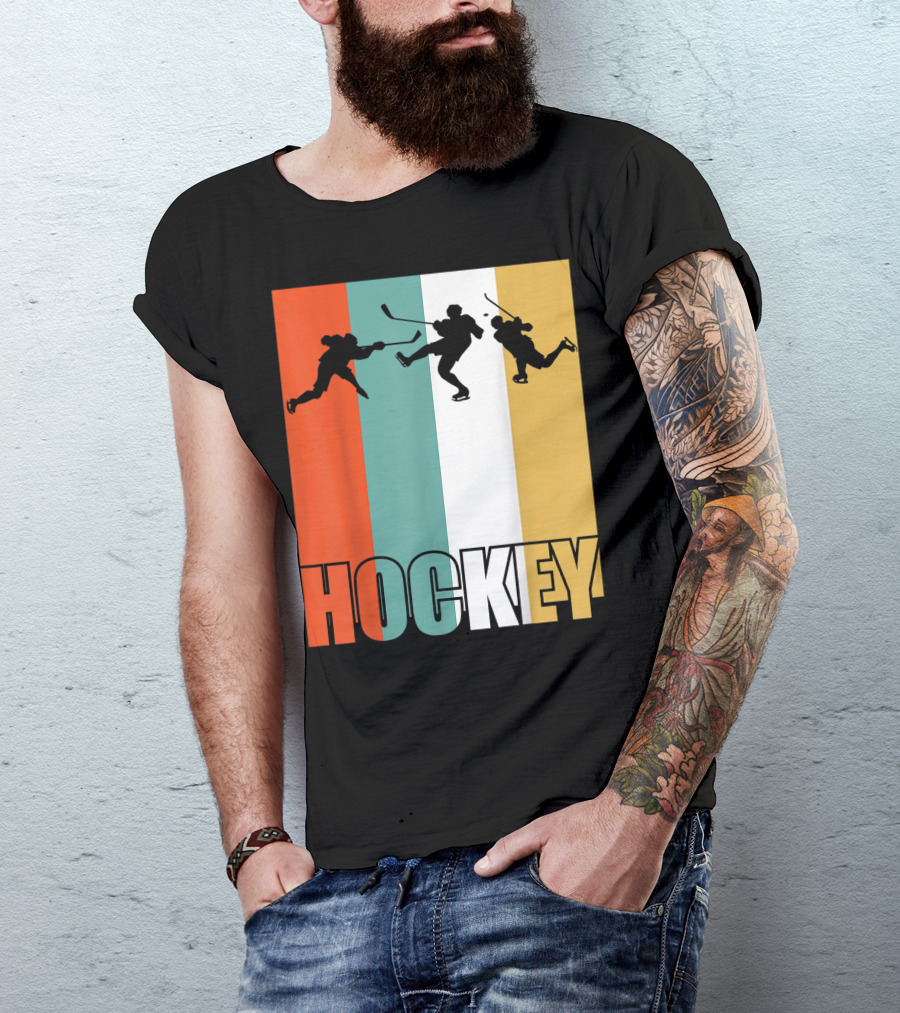 Vintage Ice Hockey Silhouette Classic Fan T-Shirt