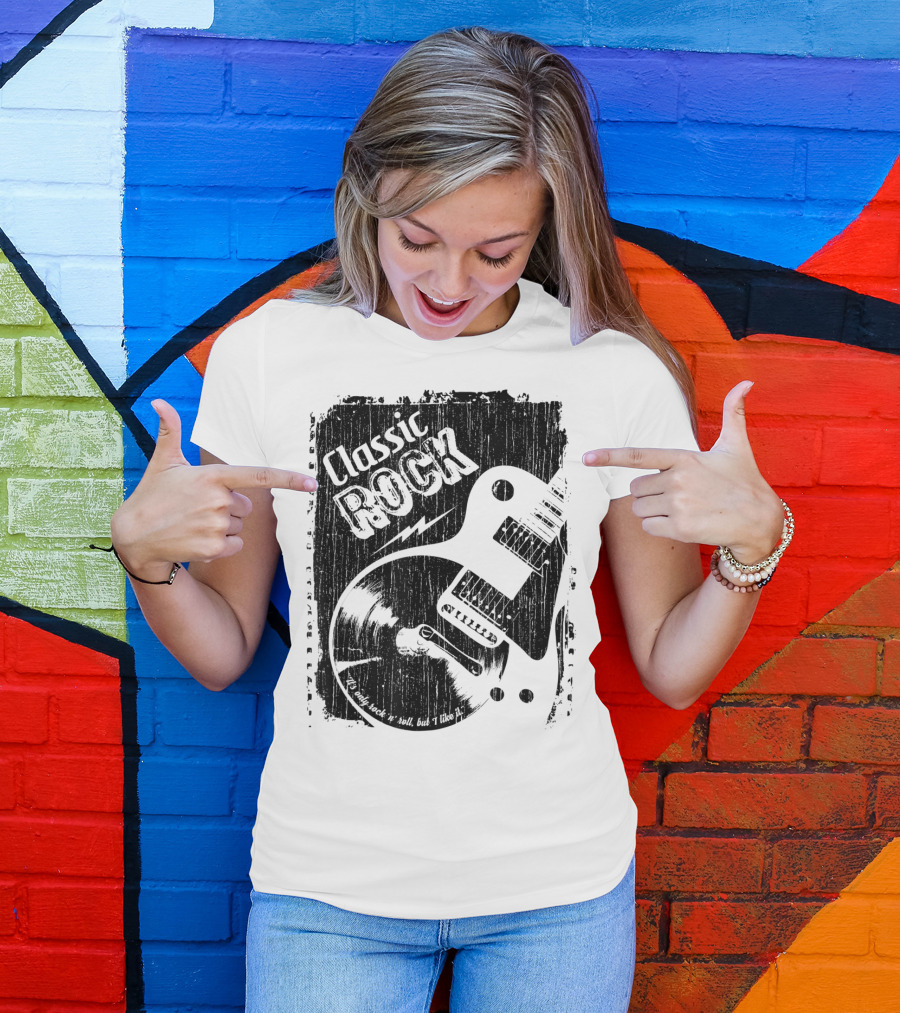 Classic Rock Guitar Vinyl Record Grunge T-Shirt