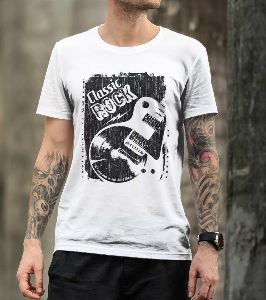 Classic Rock Guitar Vinyl Record Grunge T-Shirt