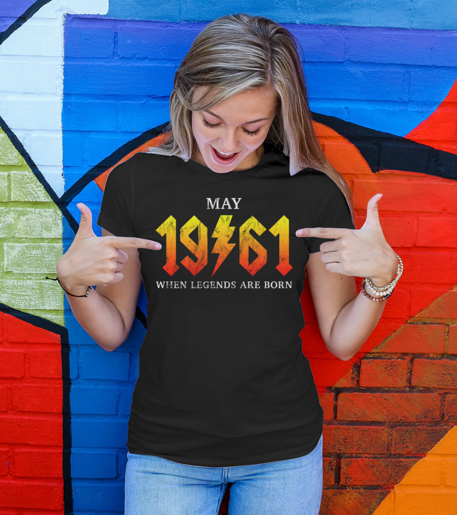 May 1961 When Legends Are Born Classic Rock Lightning Bolt T-Shirt