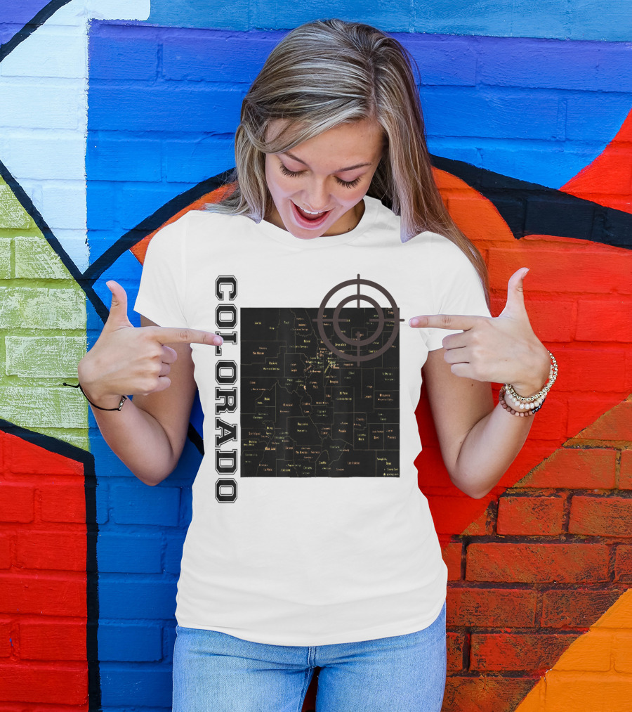 Colorado Maps With Classic Style And Fun Elements T-Shirt