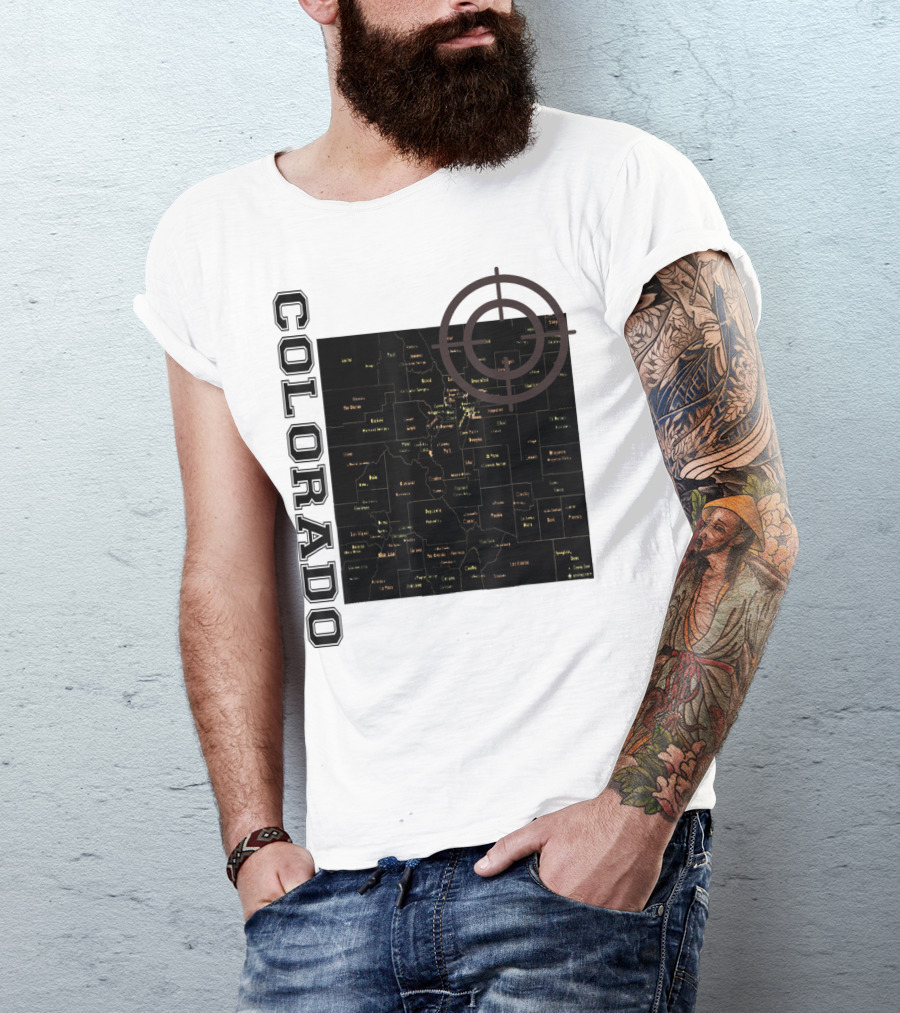 Colorado Maps With Classic Style And Fun Elements T-Shirt