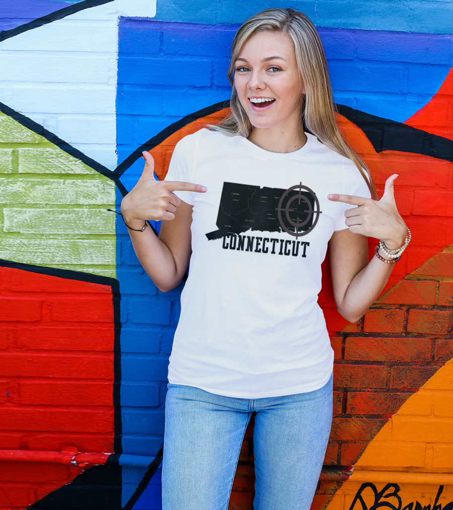 Connecticut Maps Vintage Style With Compass Overlay T-Shirt