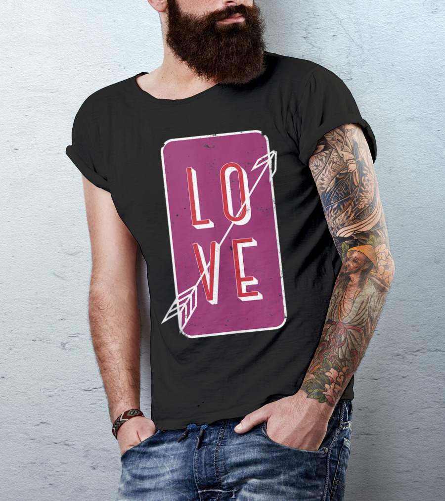 Vintage Arrow Love Classic Romantic Couple T-Shirt