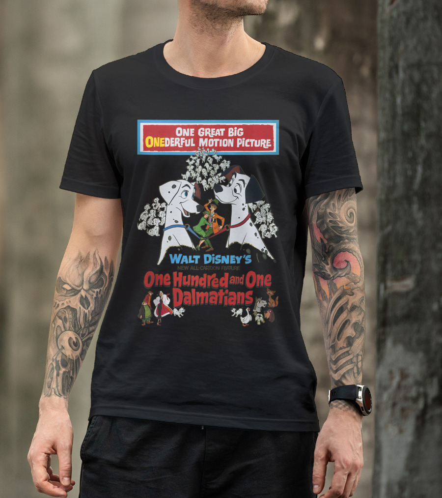 Walt Disney's One Hundred And One Dalmatians One Great Big ONEDERFUL Motion Picture T-Shirt