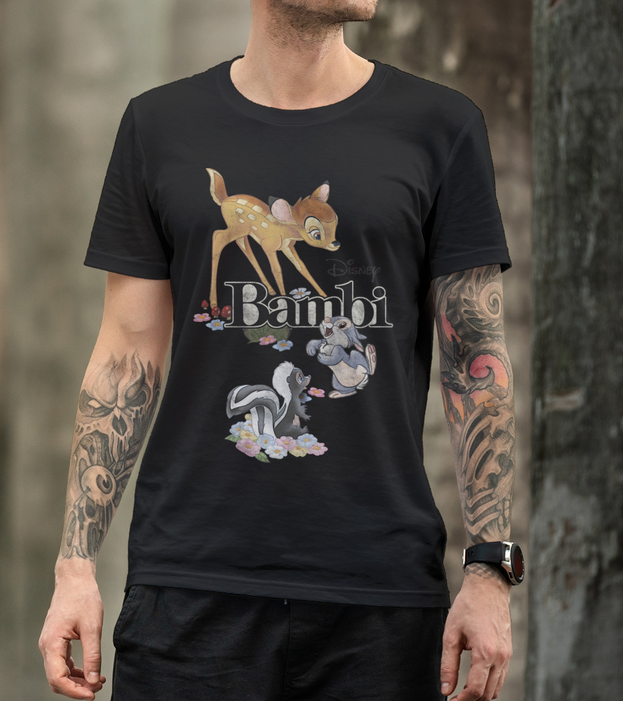 Disney Bambi Classic Group Shot Bambi Flower Thumper T-Shirt
