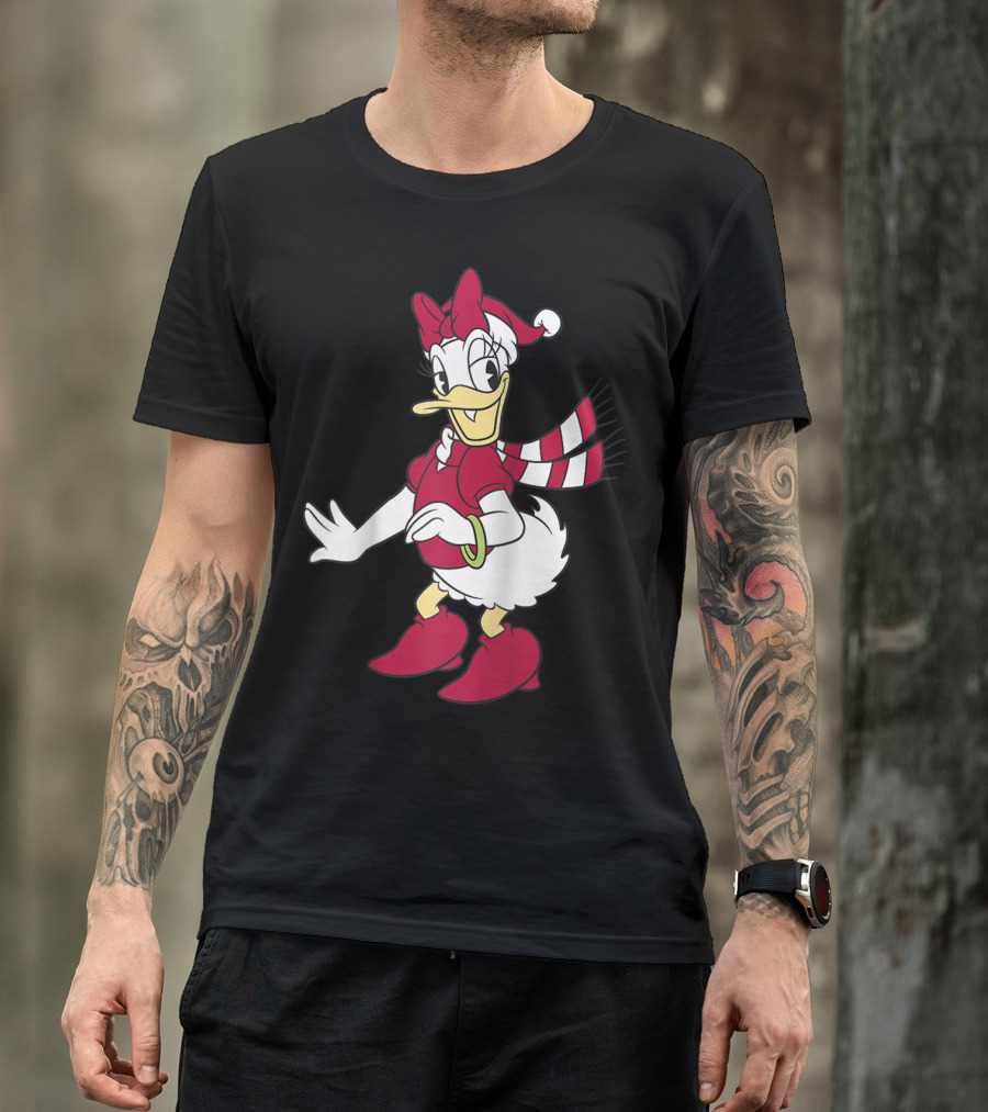 Disney Daisy Duck With Festive Holiday Scarf And Hat T-Shirt
