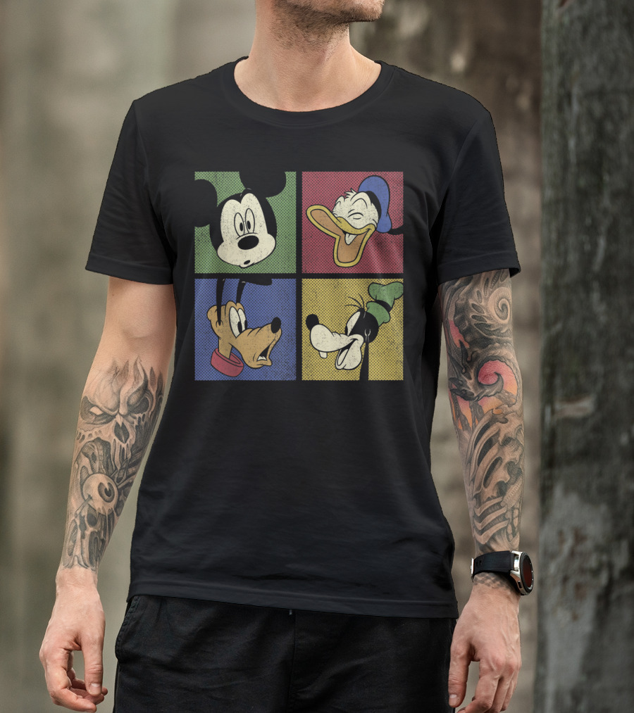 Mickey Mouse And Friends Classic Comic Style Quartet T-Shirt