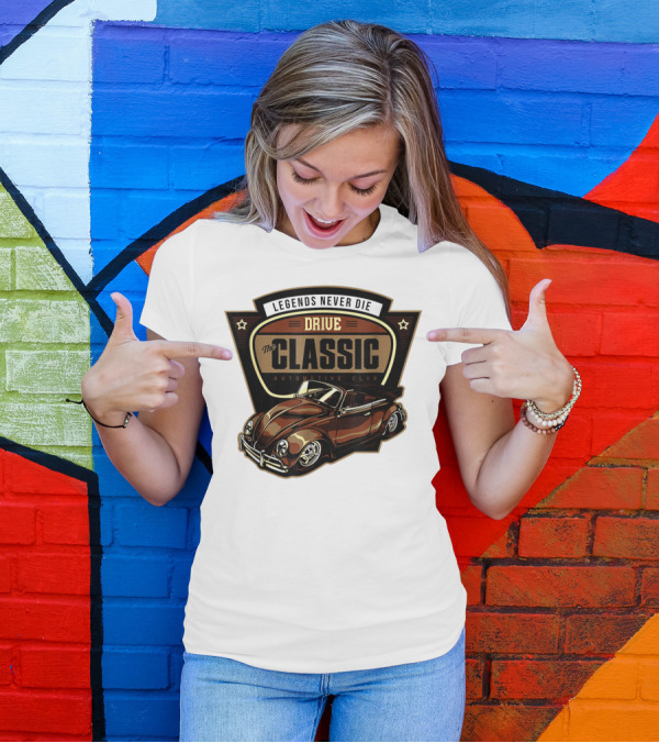 Drive Legends Never Die The Classic Automotive Club T-Shirt