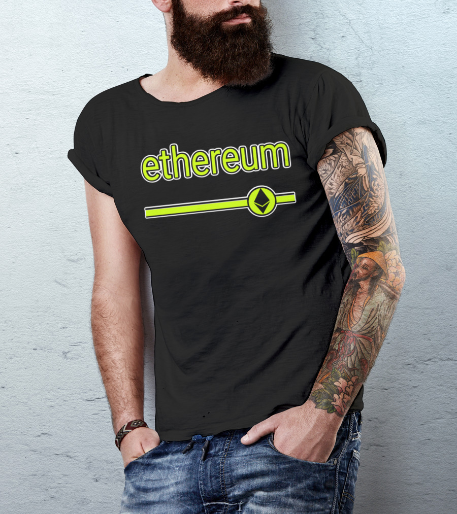 Ethereum Stripe Vintage Classic Eth Symbol Retro T-Shirt