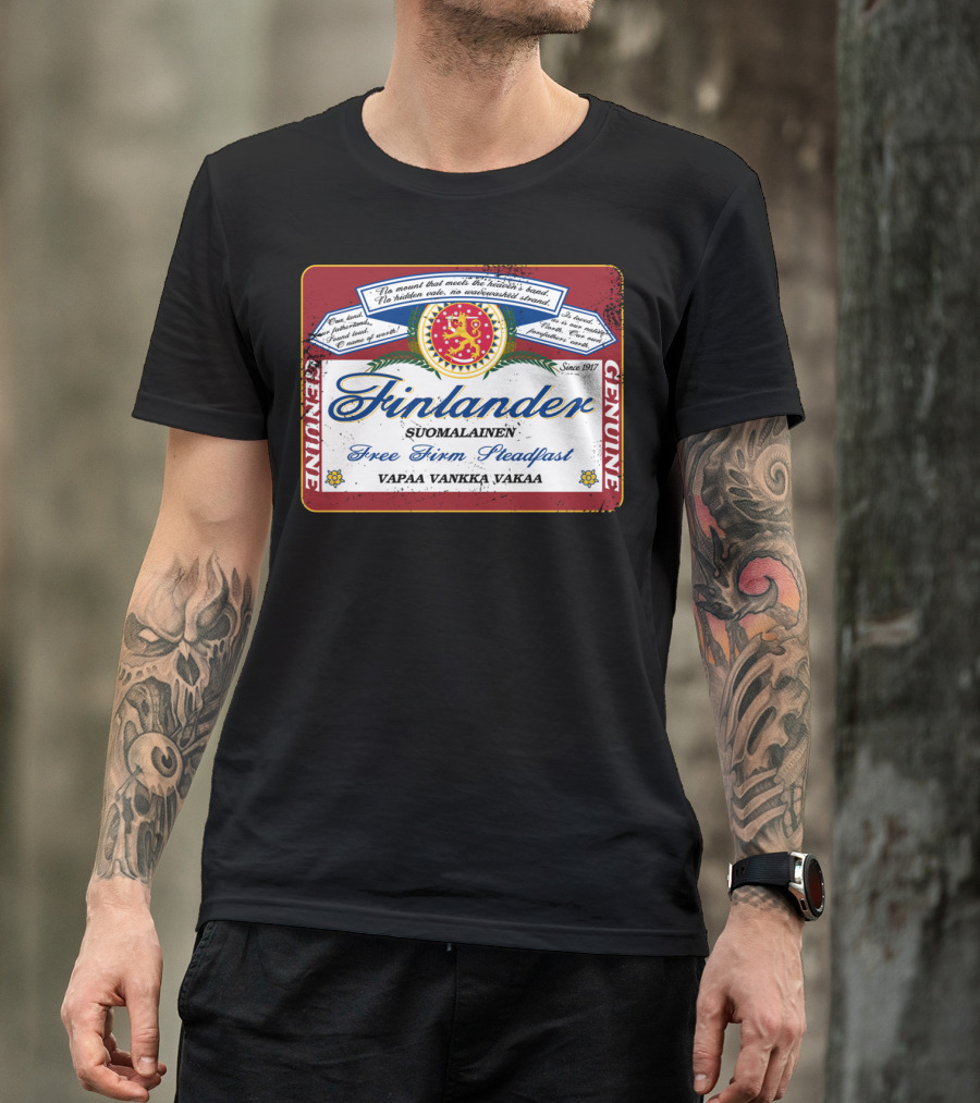 Finlander Genuine Suomilainen Free Firm Steadfast Vapaa Vankka Vakaa Finnish Vintage T-Shirt