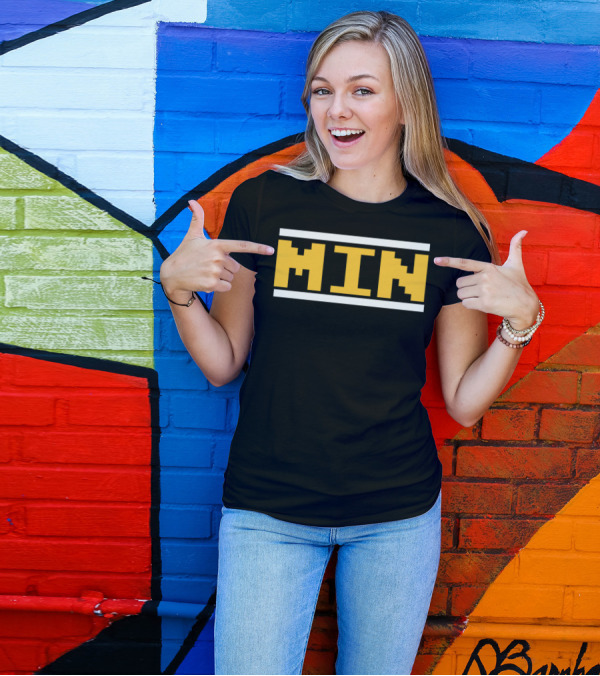 Minnesota Football Min Classic Video Game Font T-Shirt