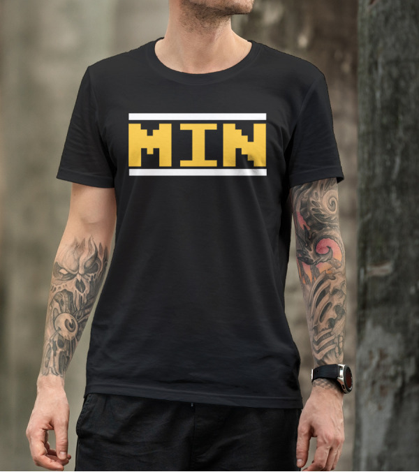 Minnesota Football Min Classic Video Game Font T-Shirt