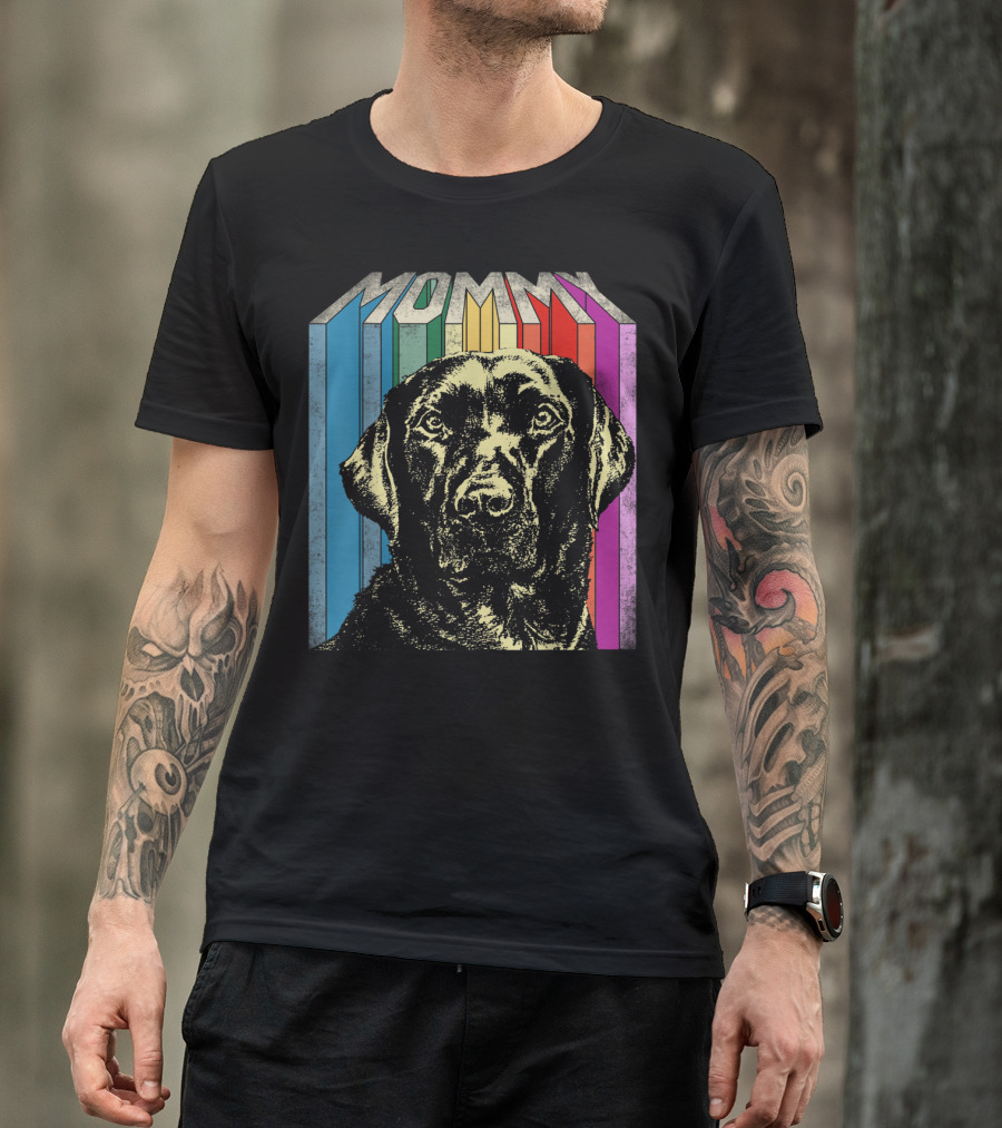 Mommy Labrador Colorful Retro T-Shirt