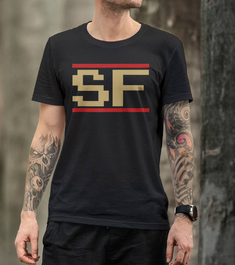 San Francisco SF Classic Football Video Game Font MK T-Shirt