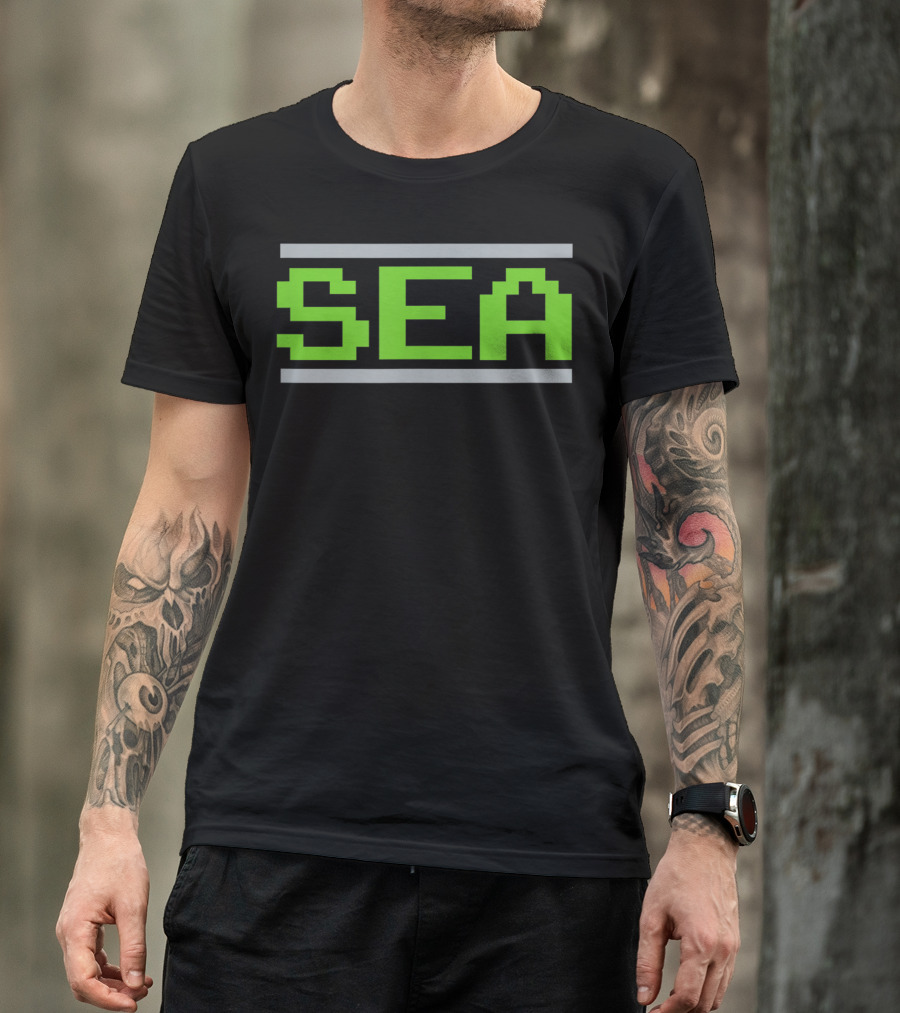 Seattle Football Classic Sea Video Game Font T-Shirt