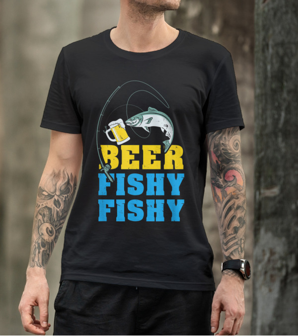 Beer Fishy Fishy Funny Drinking And Fishing Rod Fish Beer Mug T-Shirt