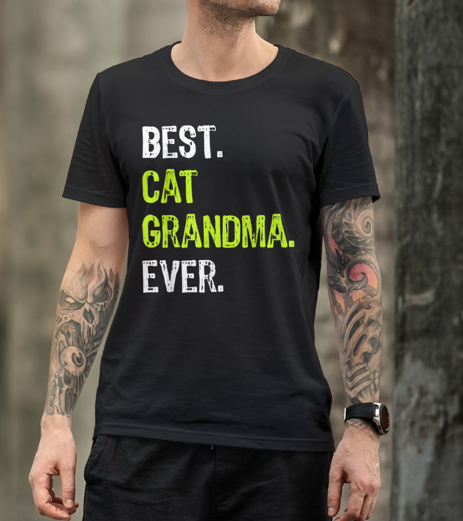 Best Cat Grandma Ever Retro Funny Grandmother T-Shirt