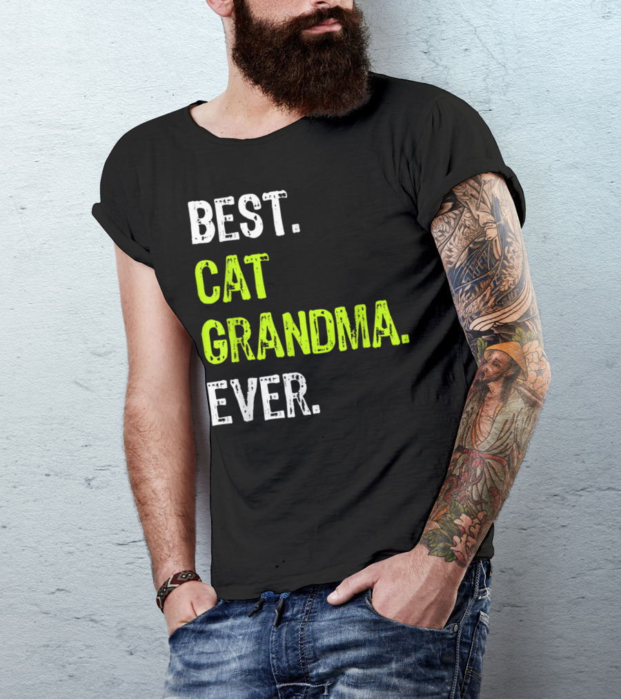 Best Cat Grandma Ever Retro Funny Grandmother T-Shirt