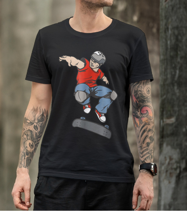 Best Skateboarder Jumping Action Skateboard T-Shirt