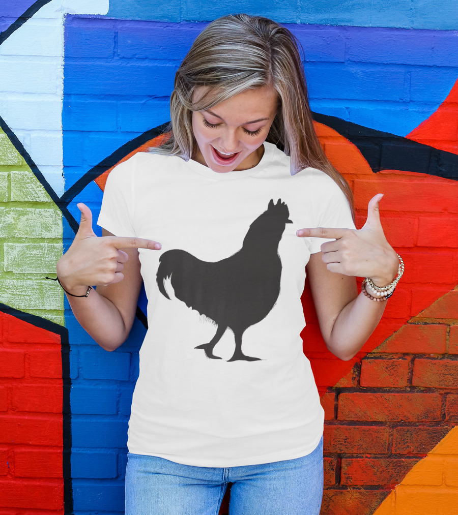 Chicken Poultry Silhouette Icon T-Shirt
