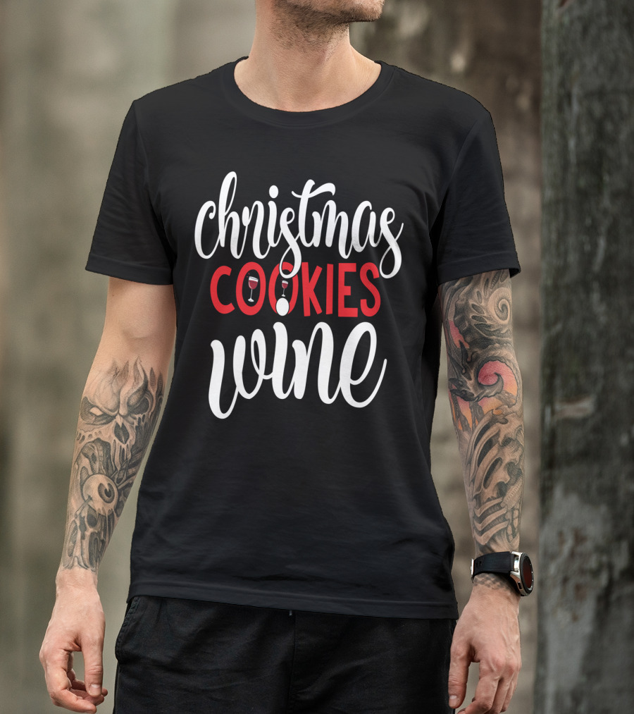 Christmas Cookies Wine Glass Holiday T-Shirt