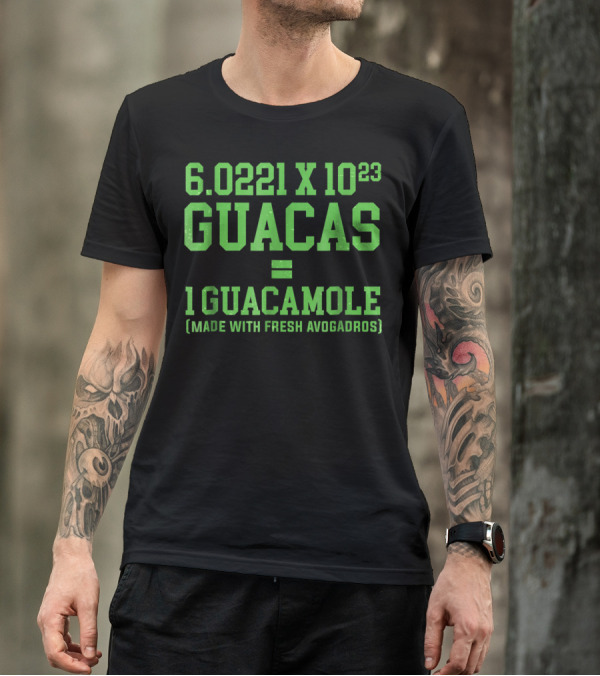 6.0221 X 10^23 Guacas Equals 1 Guacamole Made With Fresh Avogadros T-Shirt