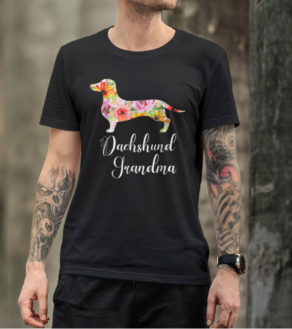Dachshund Grandma Floral Dog Lover's Funny T-Shirt