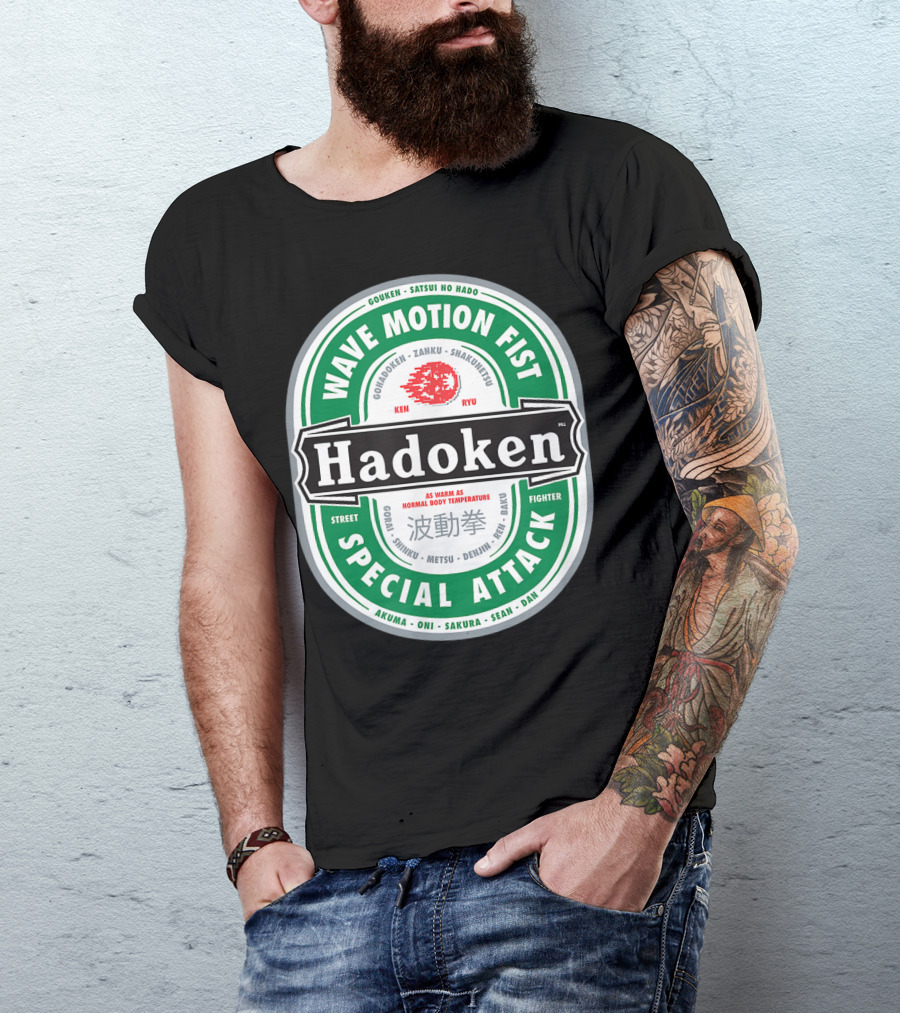 Wave Motion Fist Hadoken Street Fighter Special Attack Beer T-Shirt