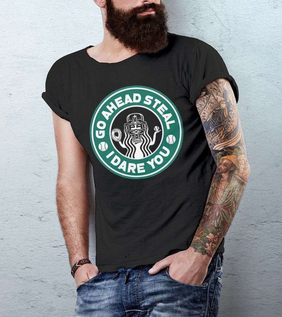 Go Ahead Steal I Dare You Catcher Baseball Softball T-Shirt