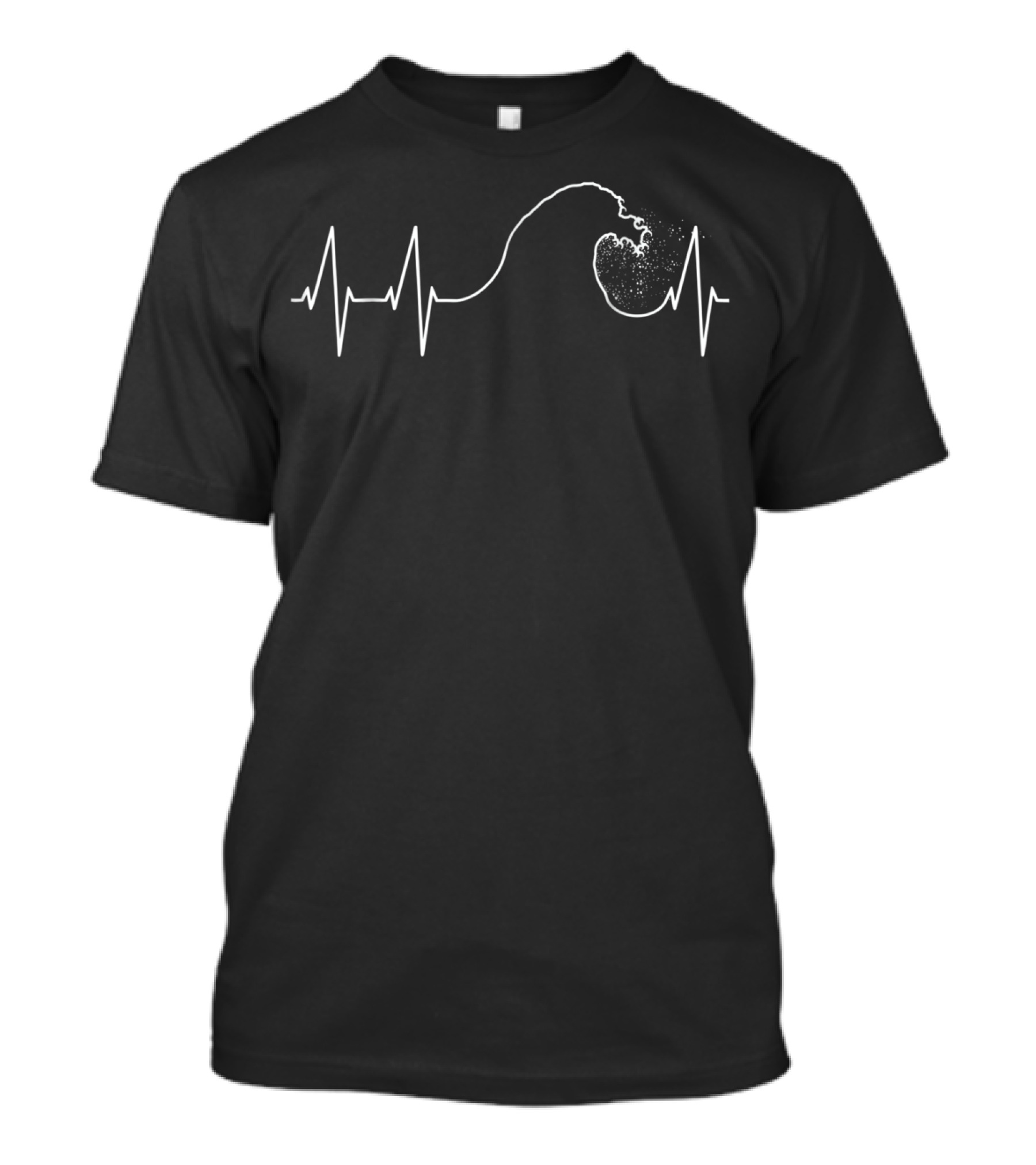Hokusai Great Wave Heartbeat T-Shirt