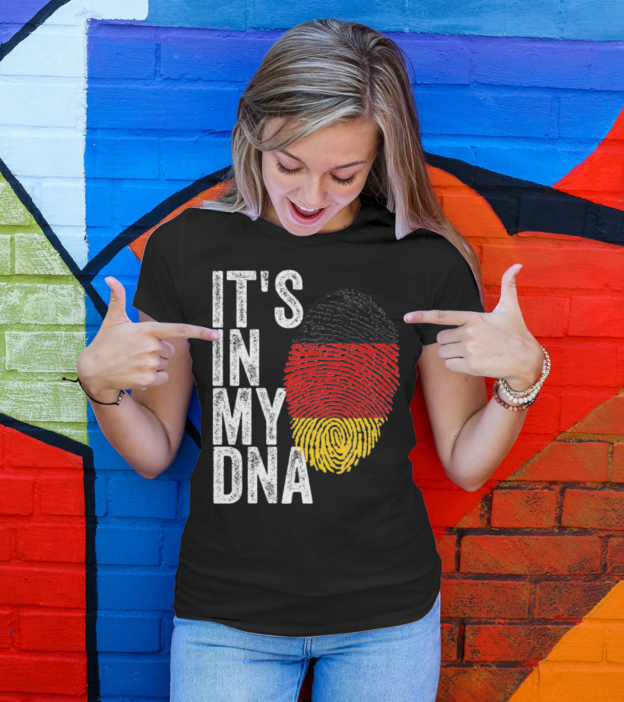 It's In My DNA Fingerprint German Flag Germany Pride T-Shirt